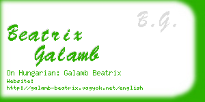 beatrix galamb business card